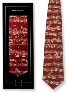 Krawatte Notenblatt rot