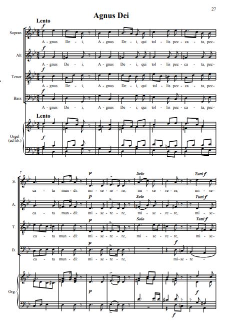 Missa brevis - Zweite Vocalmesse in B