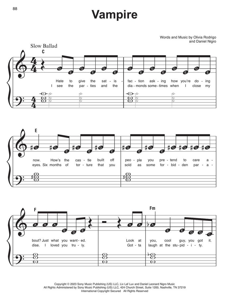Chart Hits - Instant Piano Songs