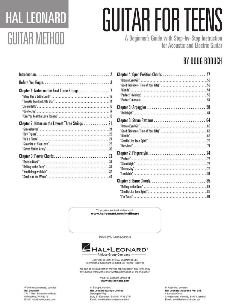 Guitar for Teens - Hal Leonard Guitar Method