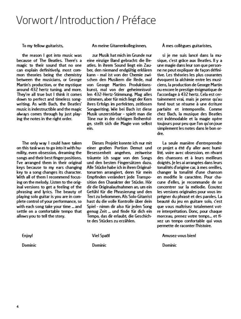 The Beatles arranged for Guitar