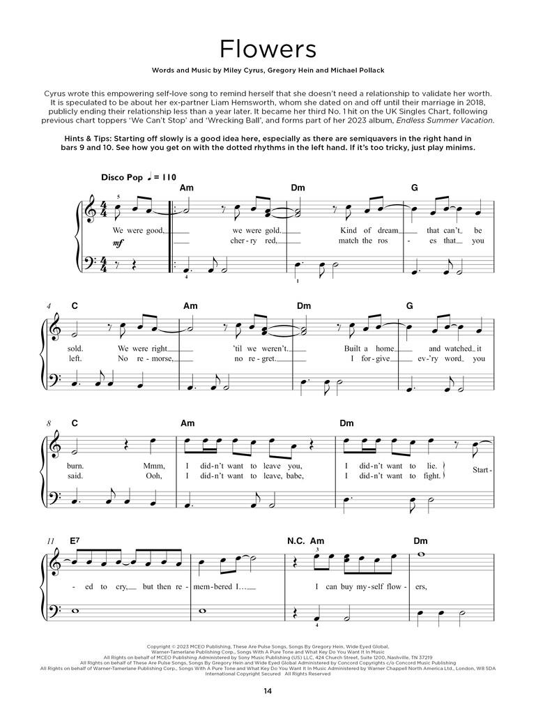 Charts Hits of 2022-2023 - Really Easy Piano