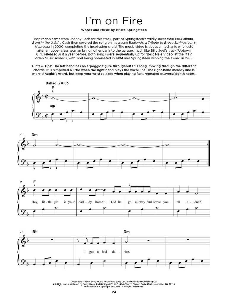 Bruce Springsteen - Really Easy Piano