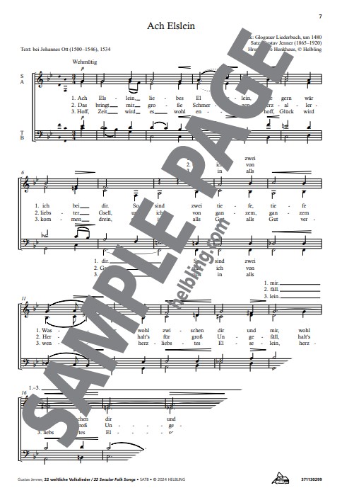 22 weltliche Volkslieder