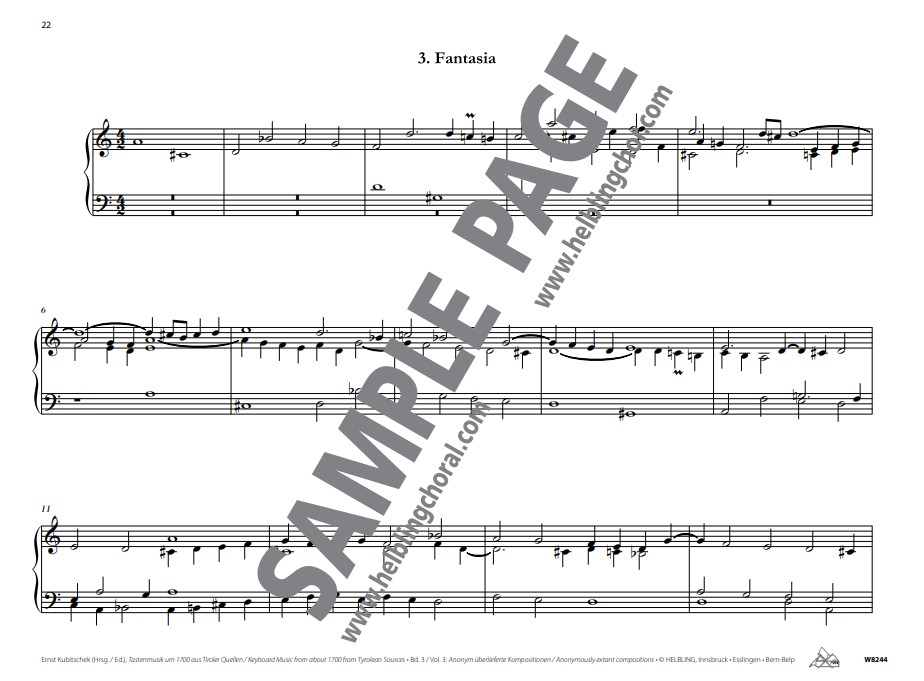 Tastenmusik um 1700 aus Tiroler Quellen Band 3