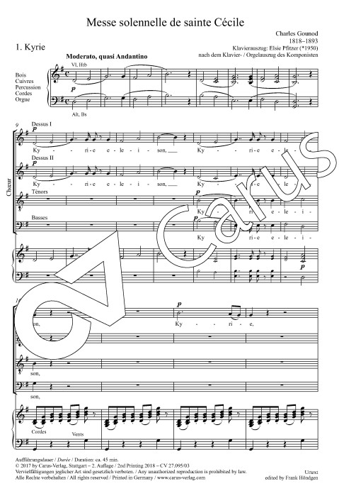 Messe solennelle de Sainte Cecile (Cäcilienmesse), CG 56