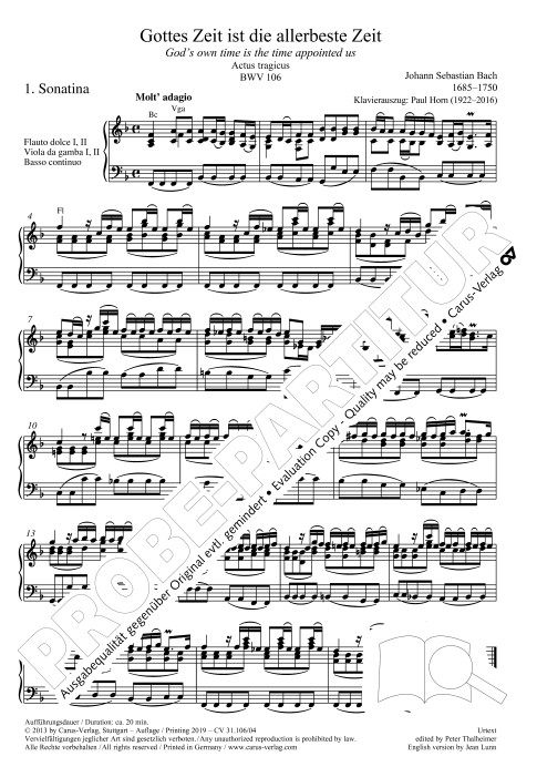 Gottes Zeit ist die allerbeste Zeit, BWV 106