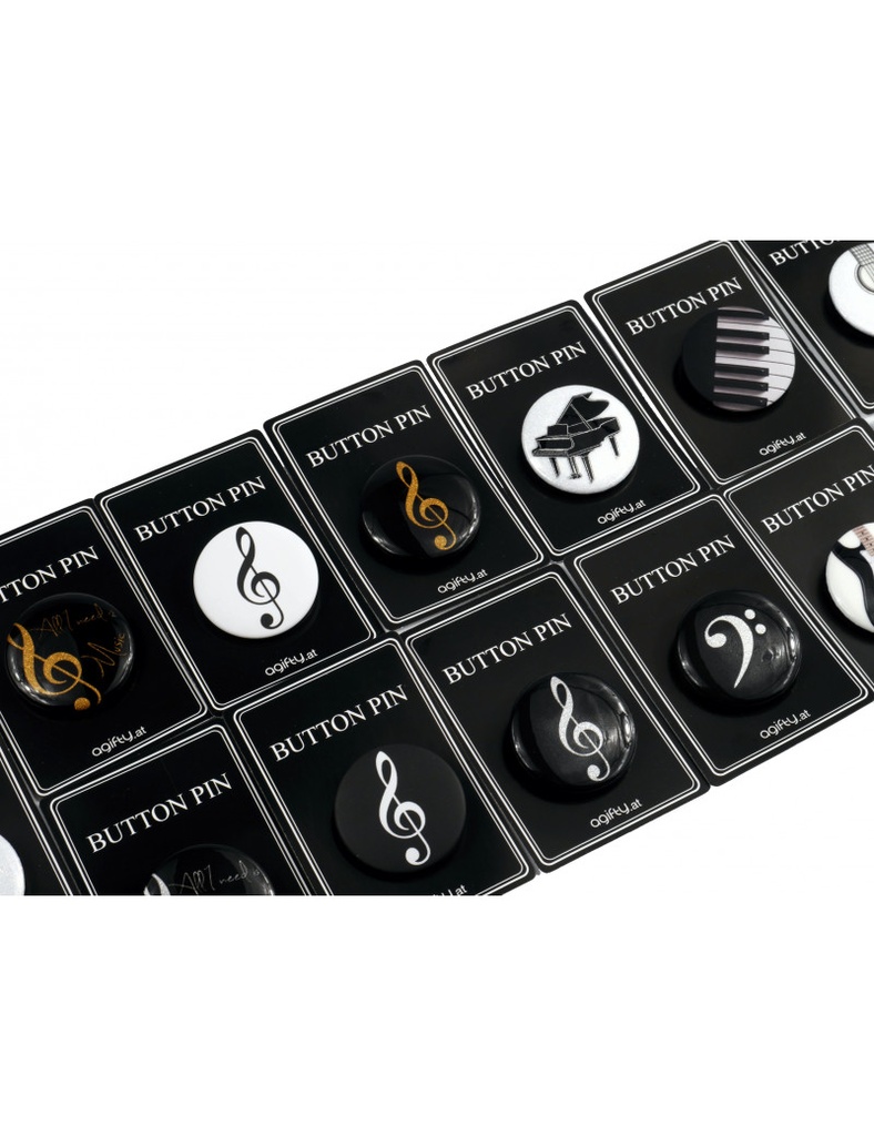 Ansteckbutton Violinschlüssel weiß