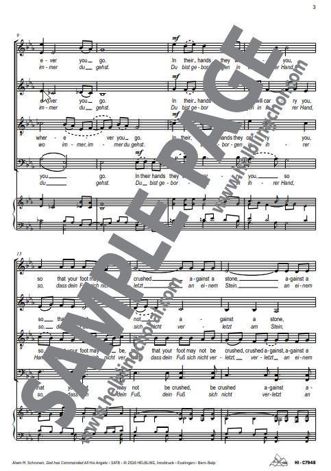 God has commanded all his angels / Gott hat befohlen all seinen Engeln