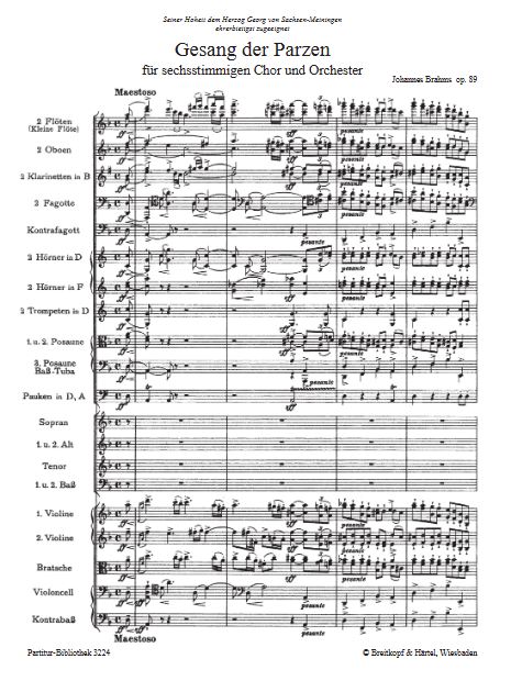 Gesang der Parzen op. 89