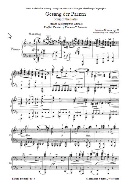 Gesang der Parzen op. 89