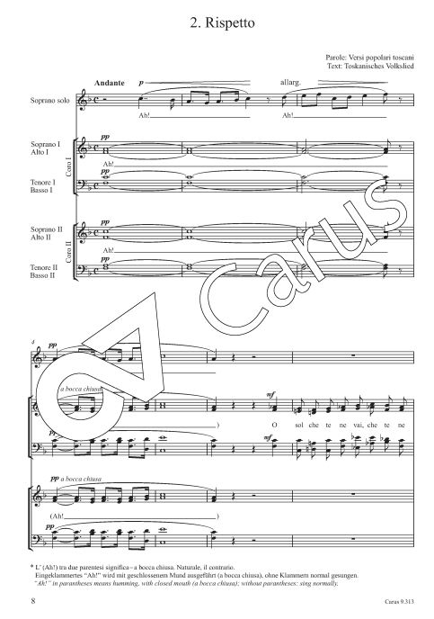 Otto Cori / Acht Chöre