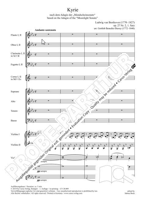 Kyrie nach dem Adagio der Mondscheinsonate op. 27/2
