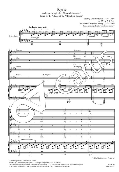 Kyrie nach dem Adagio der Mondscheinsonate, op. 27/2