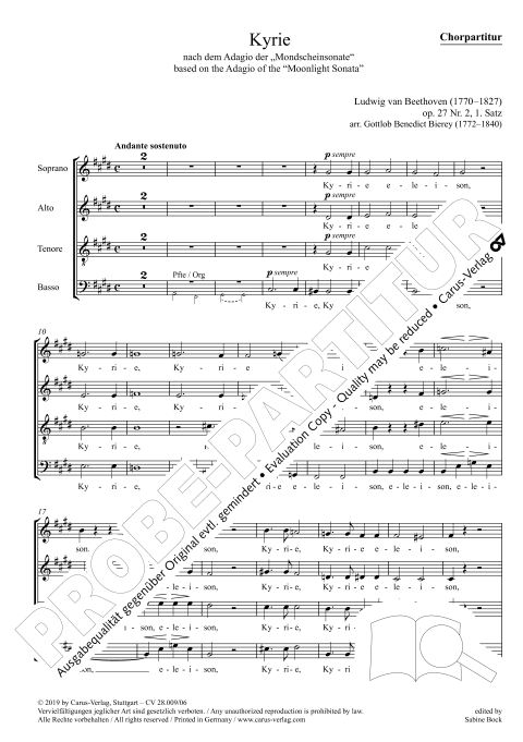 Kyrie, nach dem Adagio der Mondscheinsonate, op. 27/2