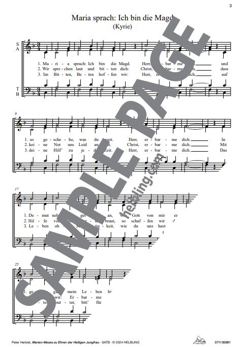 Marien-Messe zu Ehren der Heiligen Jungfrau