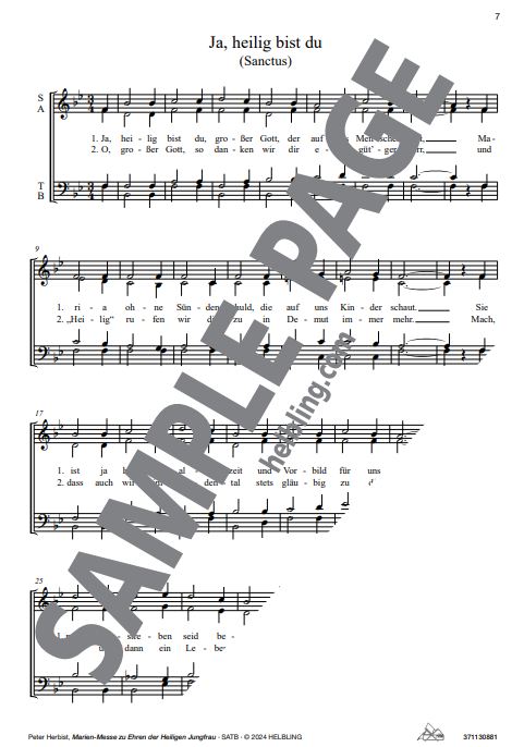 Marien-Messe zu Ehren der Heiligen Jungfrau