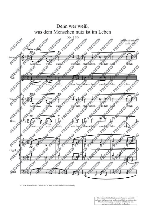 Denn wer weiß, was dem Menschen nutz ist im Leben op. 18/2