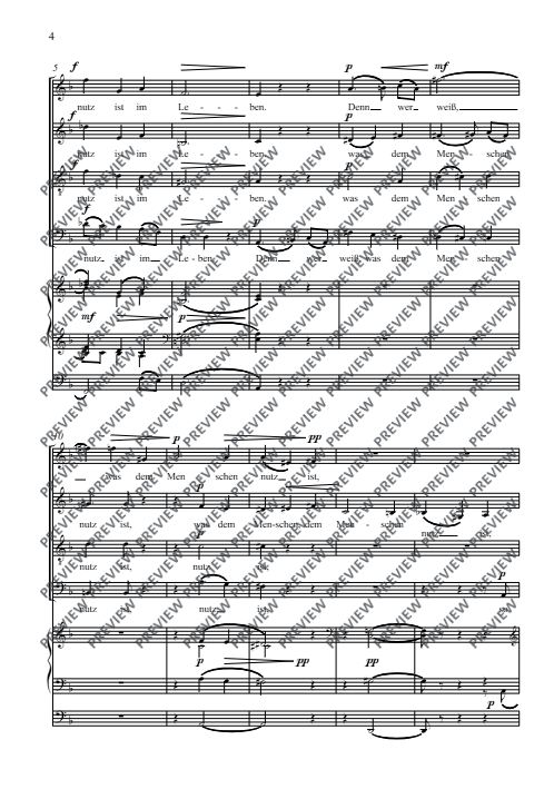 Denn wer weiß, was dem Menschen nutz ist im Leben op. 18/2