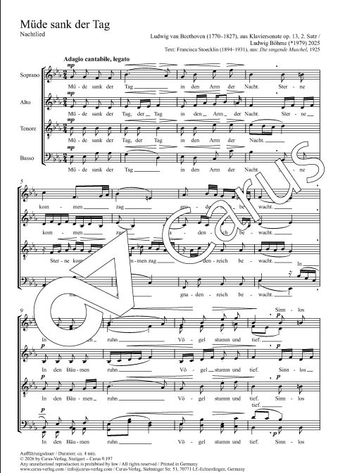 Müde sank der Tag - Nachtlied