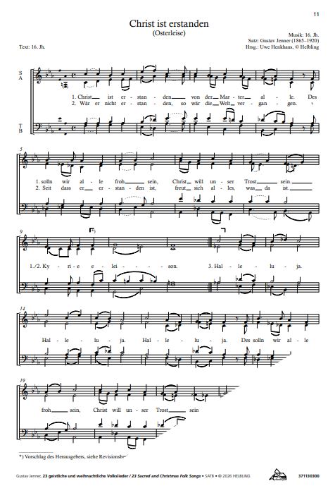 23 geistliche und weihnachtliche Volkslieder