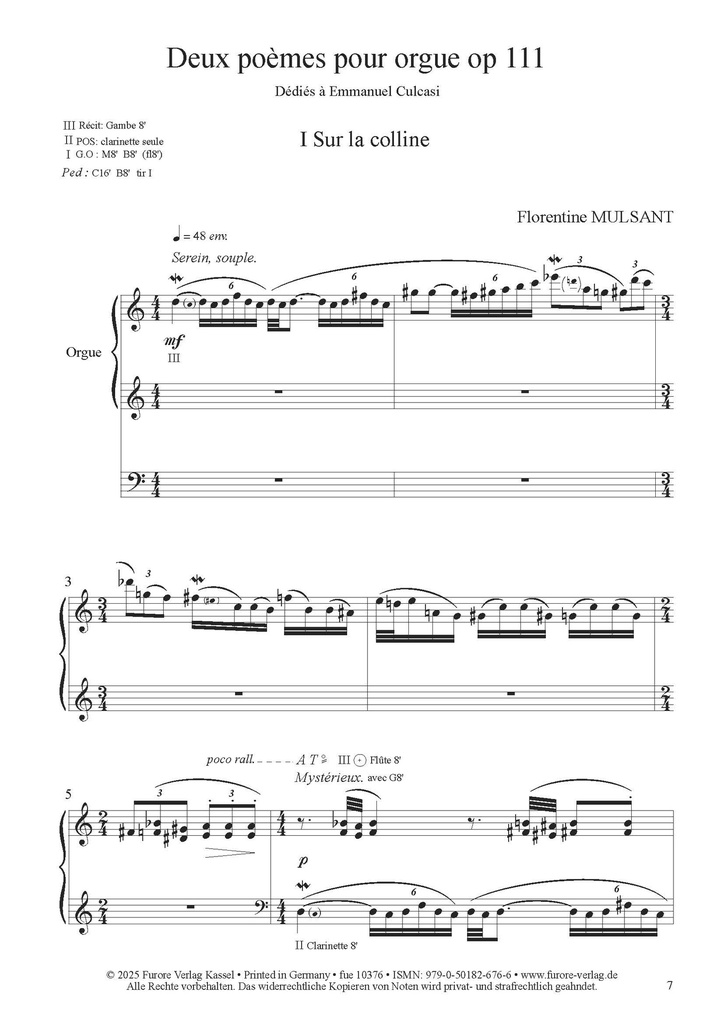 Deux poemes pour orgue op. 111