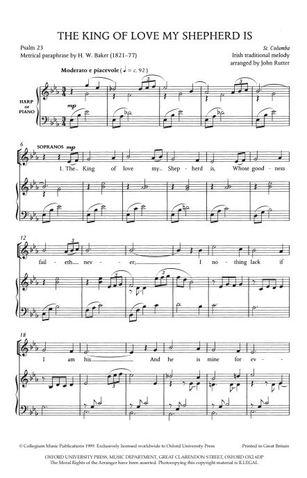 The King of love my shepherd is