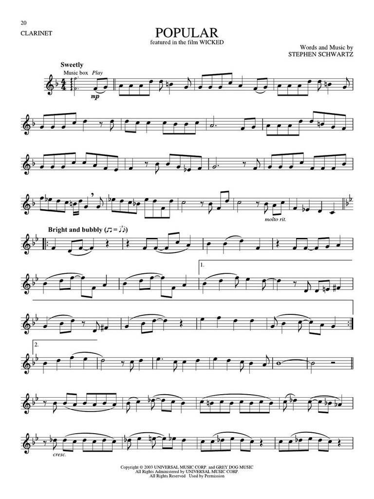 Songs from KPop Demon Hunters, Minecraft, Wicked and more Top Movies - Klarinette