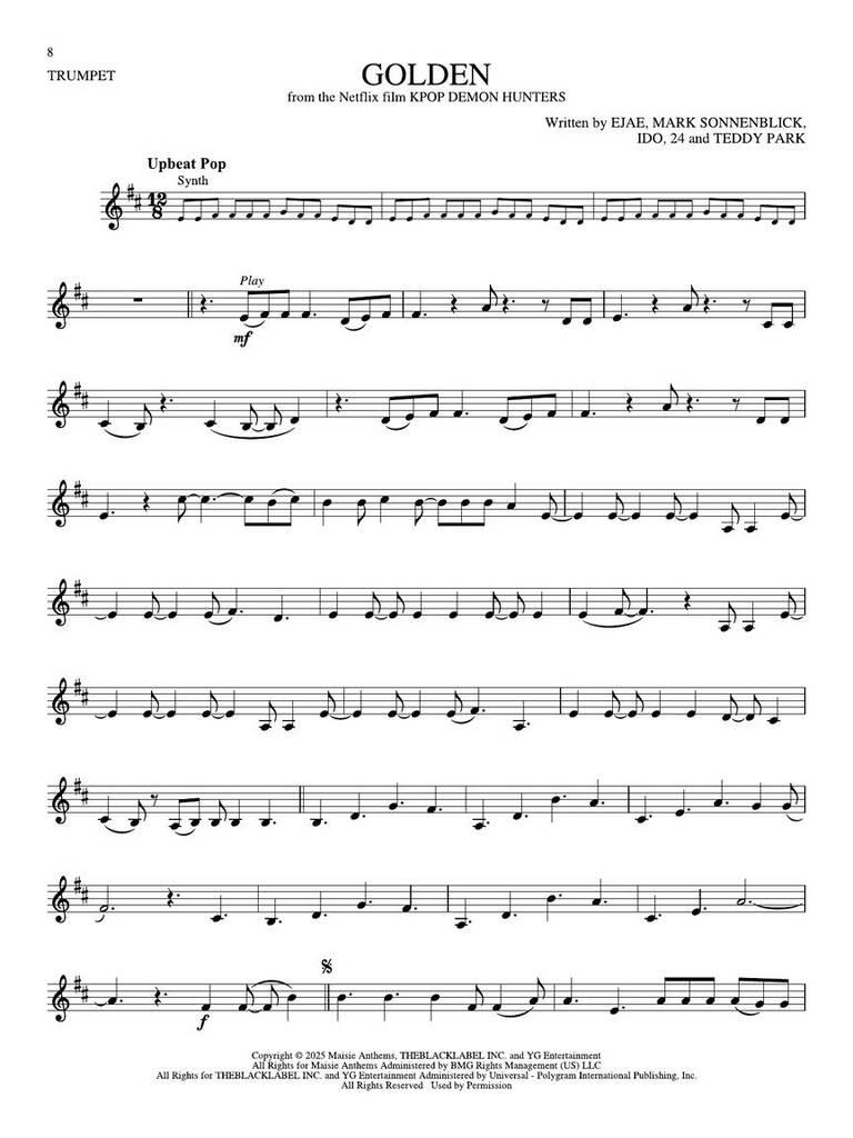 Songs from KPop Demon Hunters, Minecraft, Wicked and more Top Movies - Trompete