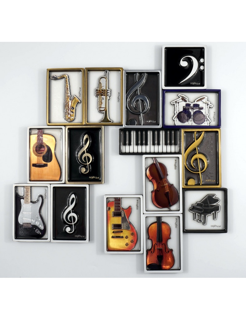 Magnet Violinschüssel silber - Framed