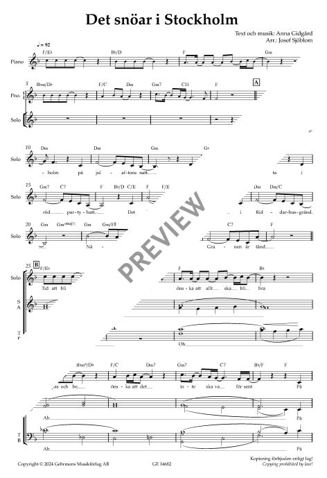 Det snöar i Stockholm