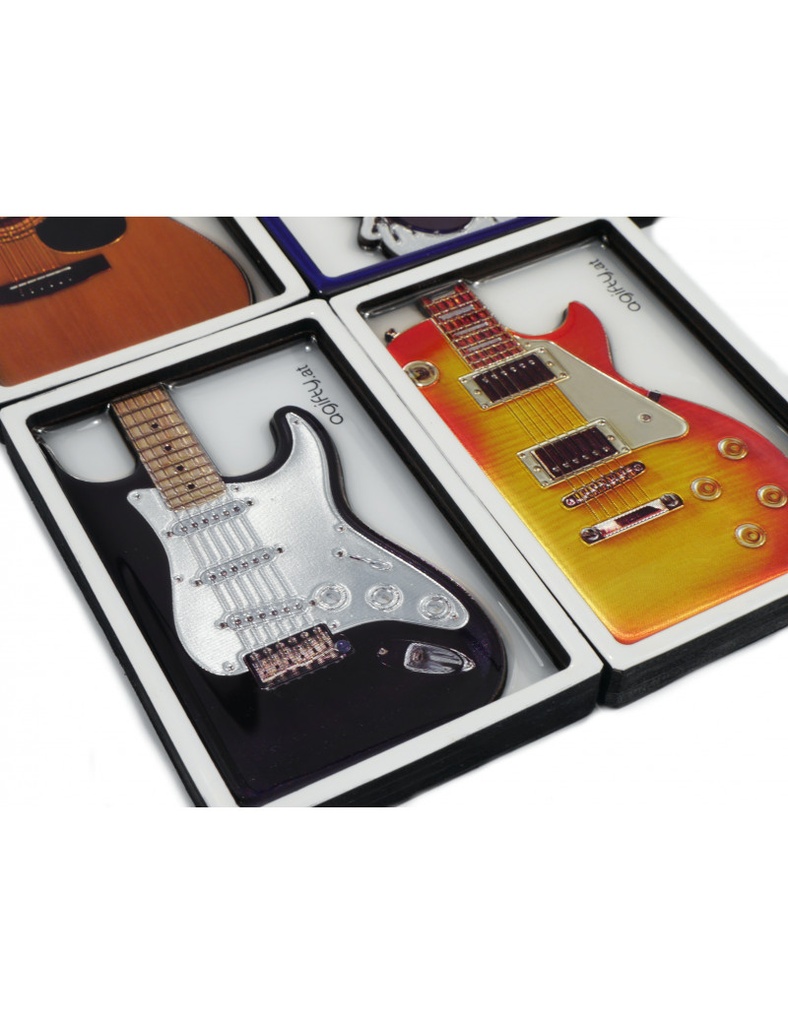 Magnet E-Gitarre schwarz/weiß - Framed