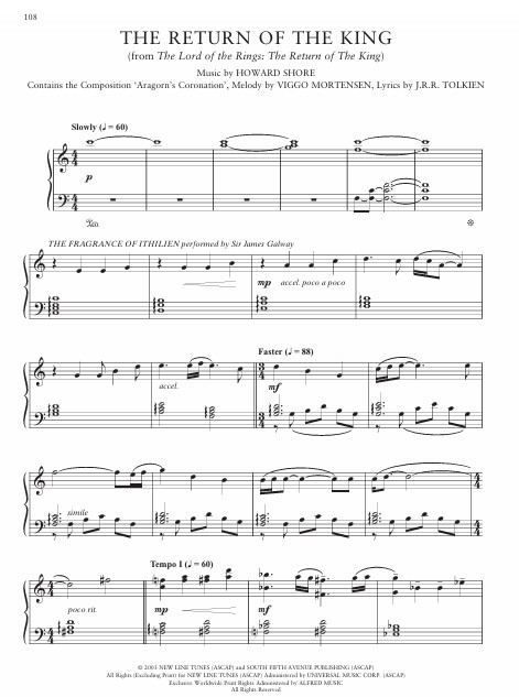 The Lord of the Rings and The Hobbit Piano Anthology
