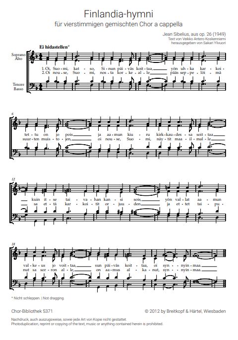 Finlandia-Hymni aus op. 26