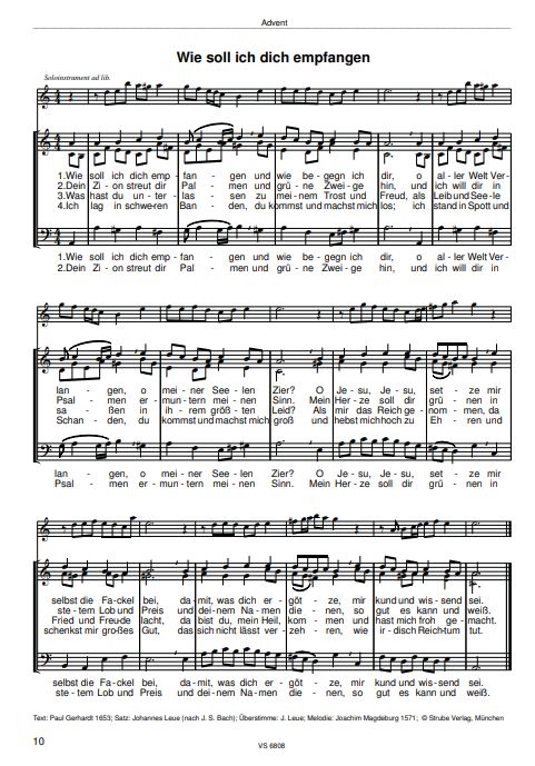 Bach-Choräle mit neuen Texten - SAB