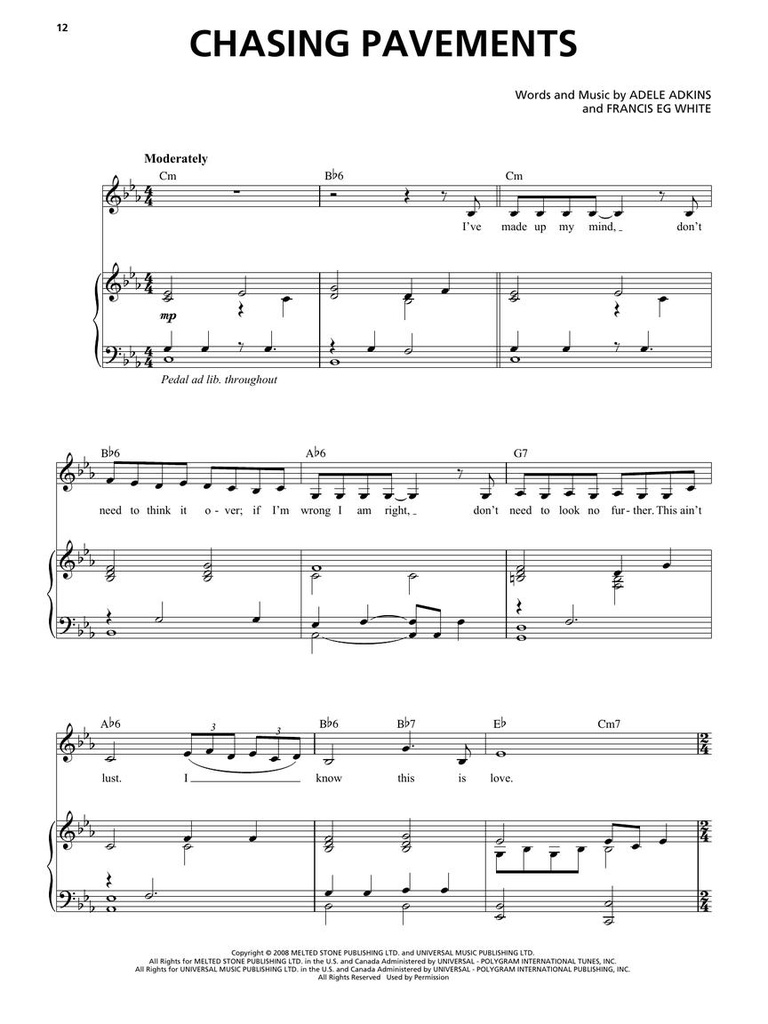 Adele - Original Keys for Singers
