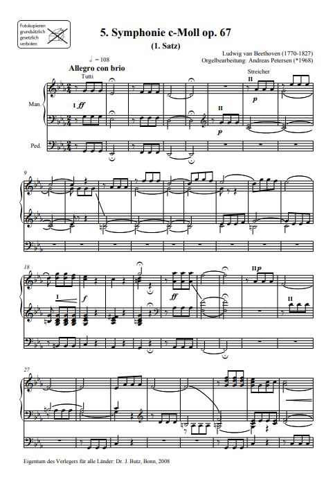 5. Sinfonie c-moll op. 67 1. Satz: Allegro con brio