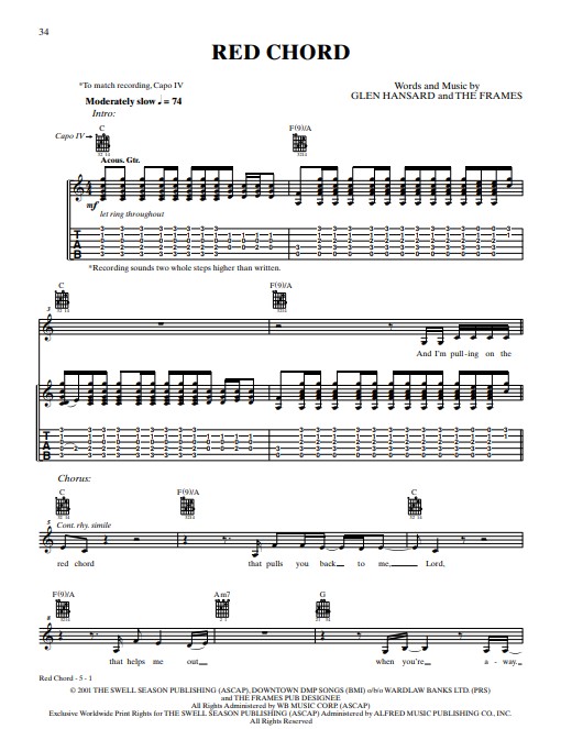 Glen Hansard Guitar Songbook