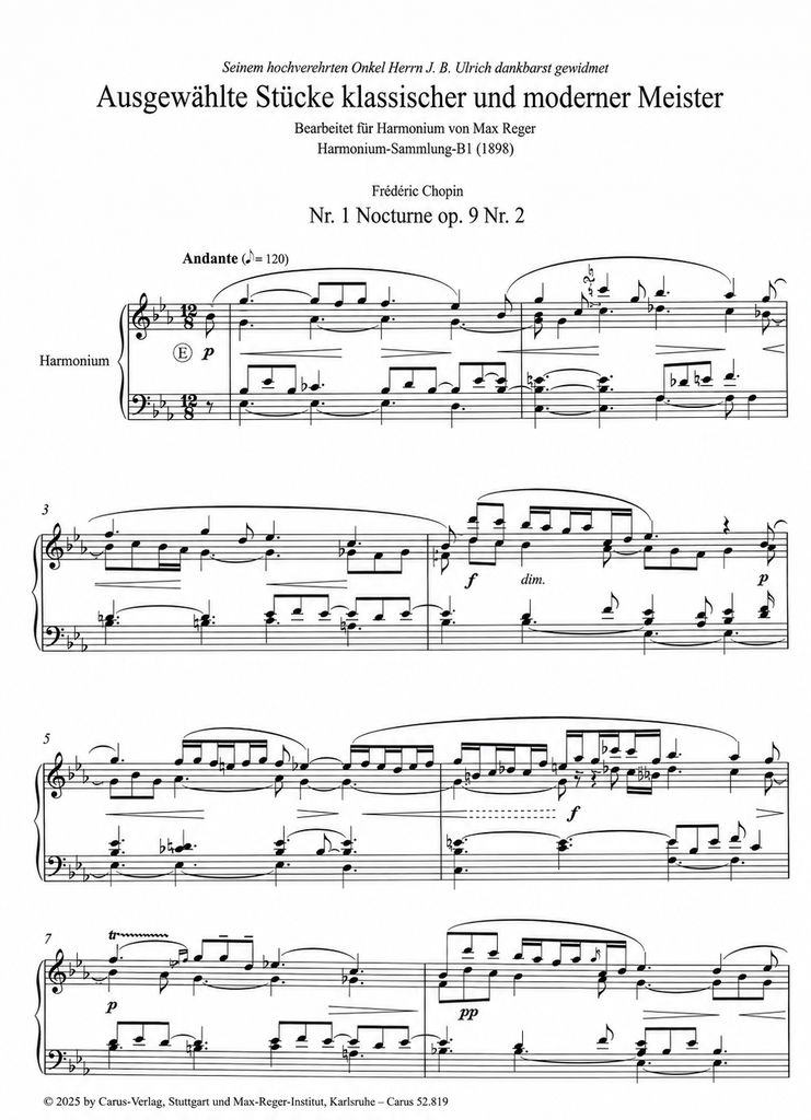 Bearbeitungen für Orgel und Harmonium - Werkausgabe Bd. III/1