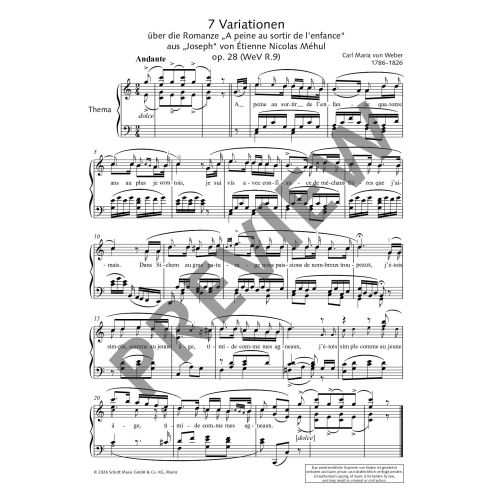 7 Variationen über die Romanze "A peine au sortir de l'enfance" op. 28 WeV R.9