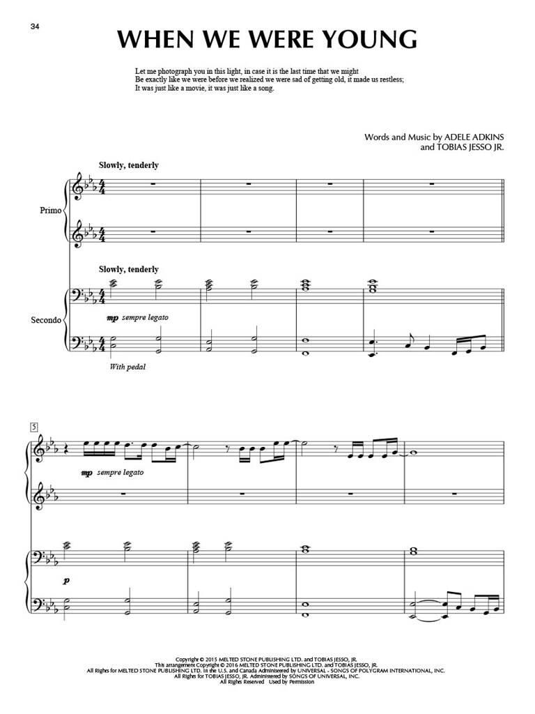 Adele for Piano Duet