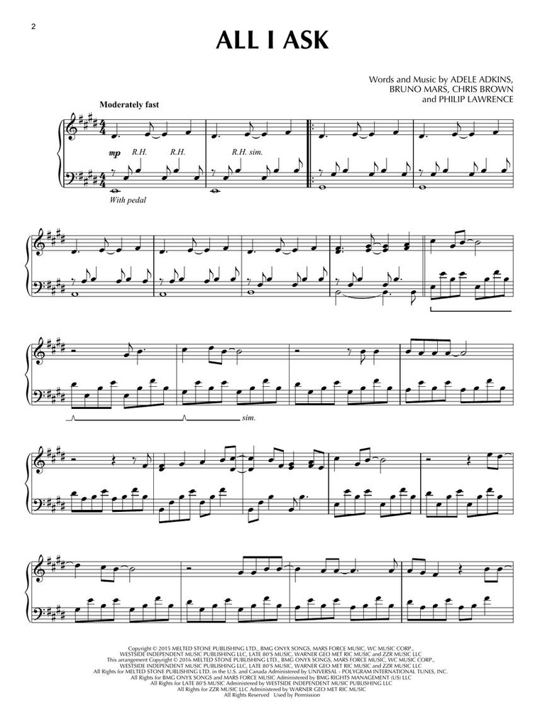 Adele for Piano Solo