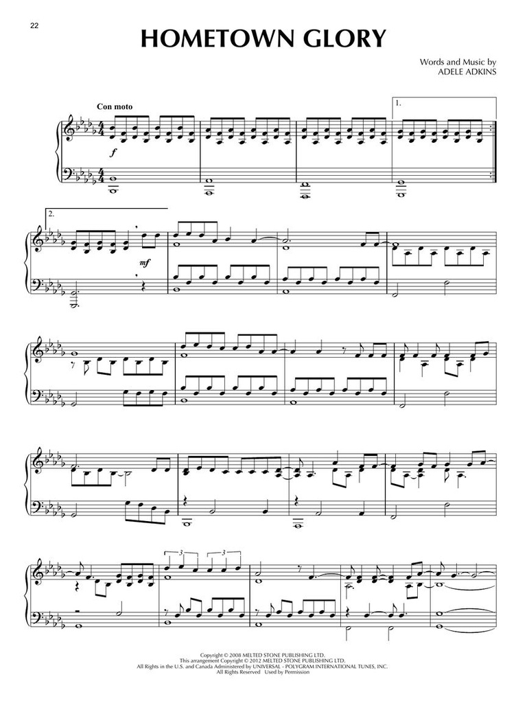 Adele for Piano Solo