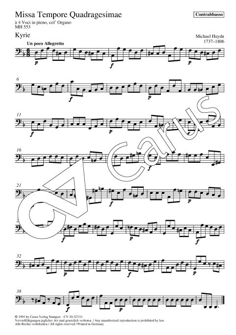 Missa tempore quadragesimae MH 553 (1794)