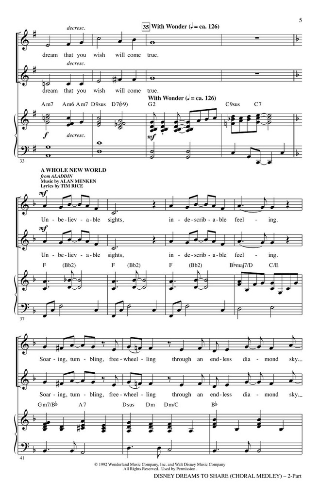 Disney Dreams to Share - Choral Medley