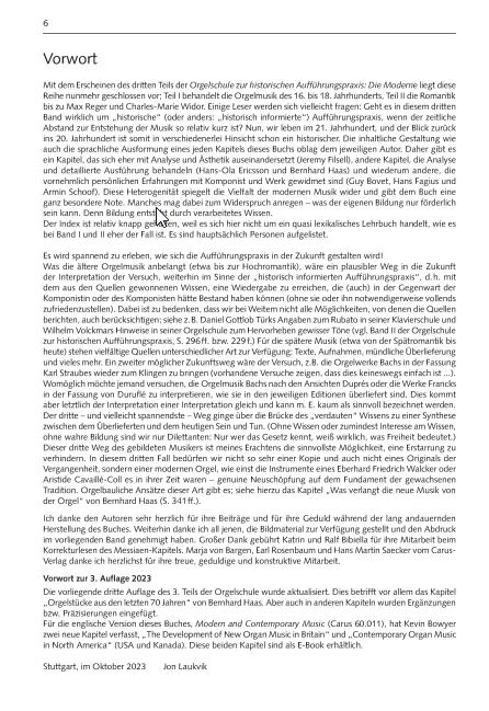 Orgelschule zur historischen Aufführungspraxis Teil 3: Die Moderne