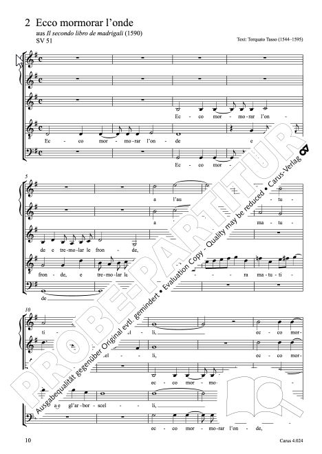 Madrigali e Motetti - Chorbuch