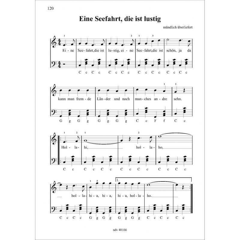 120 Volkslieder für Akkordeon