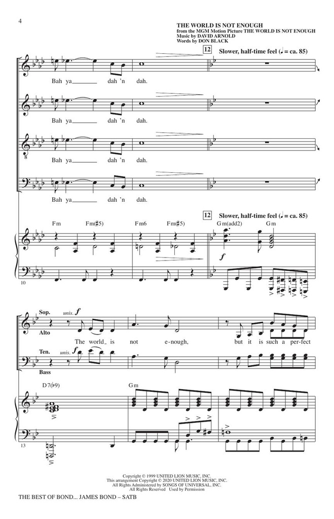 The Best of Bond... James Bond - Choral Medley