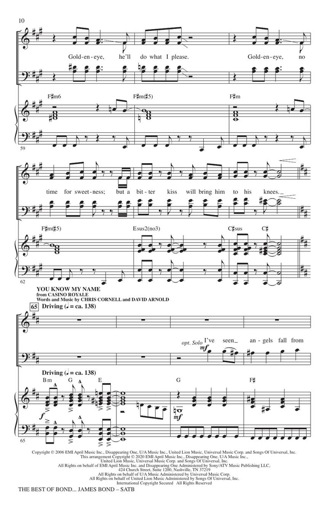 The Best of Bond... James Bond - Choral Medley